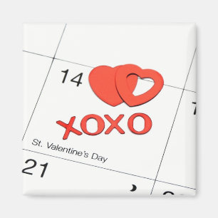 Íman Calendário de Corações