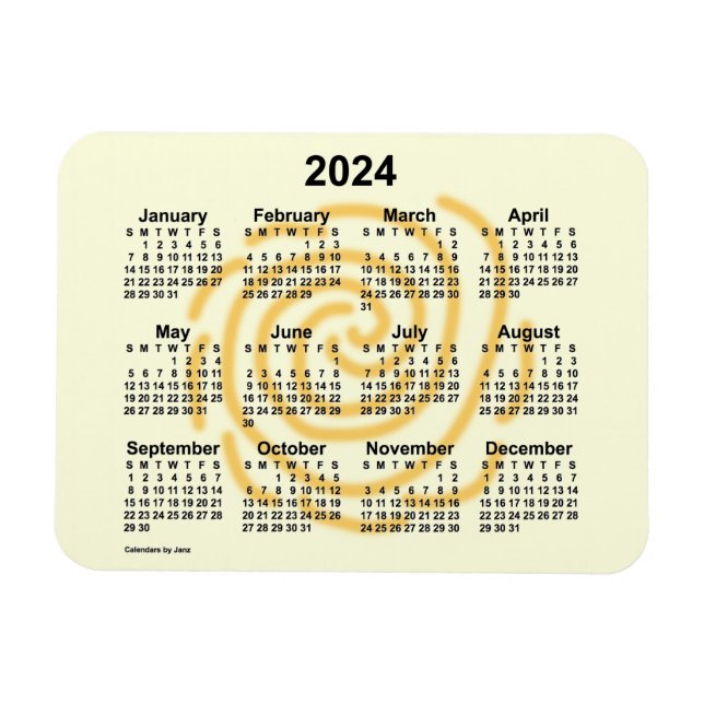 Íman Calendário de Dias Úteis de 2024 por Janz 4x3 Magn (Horizontal)