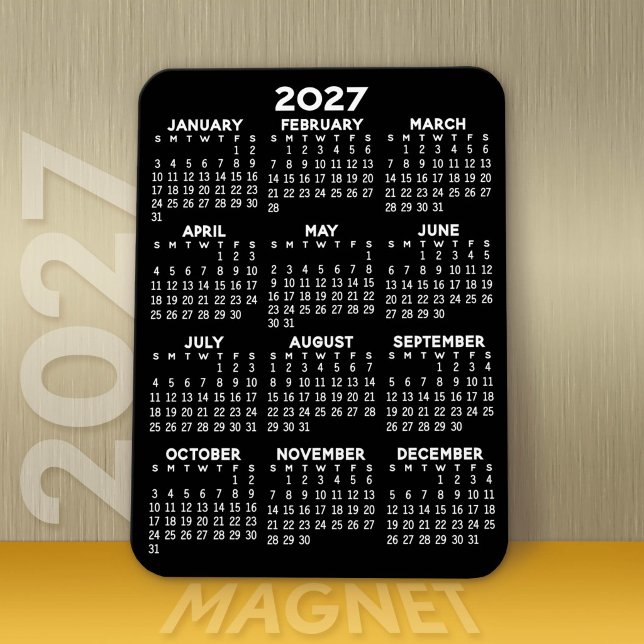 Íman Calendário de Exibição de Ano de Cheio 2023 - Míni (Modern 2027 Calendar Magnet)
