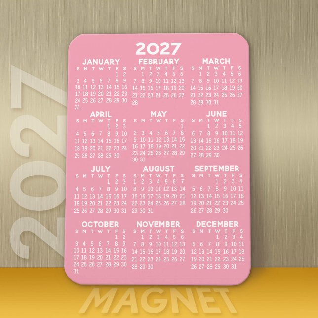 Íman Calendário de Exibição de Ano de Cheio 2023 - Míni (Modern 2027 Calendar Magnet)