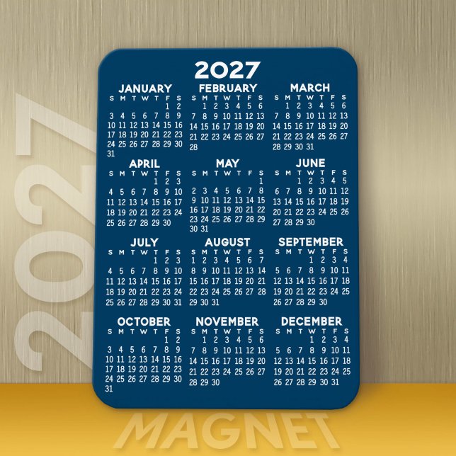 Íman Calendário de Exibição de Ano de Cheio 2023 - Míni (Modern 2027 Calendar Magnet)