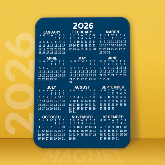Íman Calendário de Exibição de Ano de Cheio 2023 - Míni (2026 Calendar Magnet)
