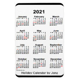 Íman Calendário de feriados negros 2021 por Janz Magnet