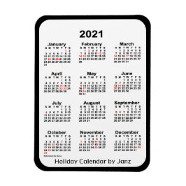 Íman Calendário de feriados negros 2021 por Janz Magnet