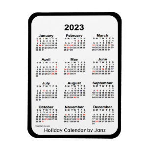 Íman Calendário de feriados negros 2023 por Janz Magne