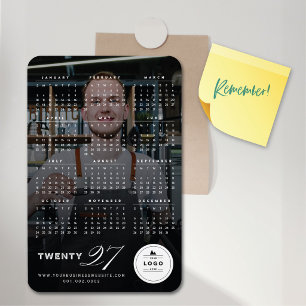 Íman Calendário de Férias de Fotografia com Tipografia