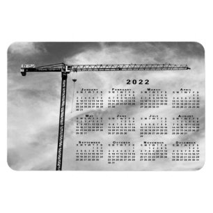 Íman Calendário de Foto da Crane de Construção Chic 