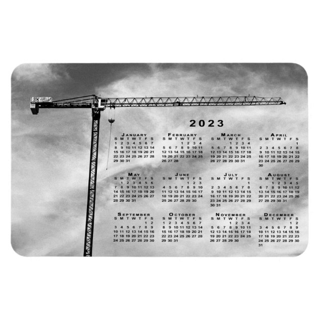 Íman Calendário de Foto da Crane de Construção Chic 202 (Horizontal)