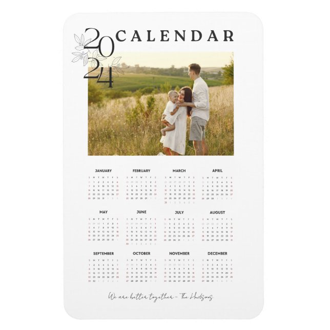 Íman Calendário de Fotografias do Casal Branco de Cheio (Vertical)