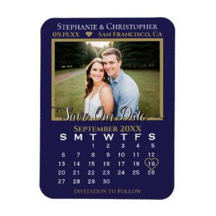 Íman Calendário de Fotografias do marinho e Dourado Gua