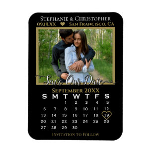 Íman Calendário de Fotografias Douradas e Pretas Guard