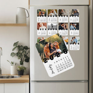 Íman Calendário de Fotos de Janeiro de 2026 Minimalista