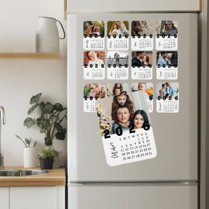 Íman Calendário de Fotos de Outubro de 2026 Minimalista