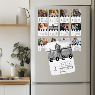 Íman Calendário de Fotos Minimalista Moderno de Junho d