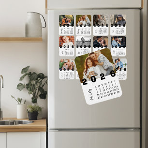 Íman Calendário de Fotos Minimalista Moderno Fevereiro 
