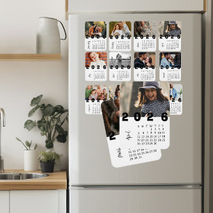 Íman Calendário de Fotos Modernista Minimalista Abril 2