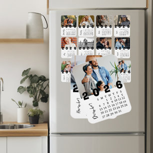 Íman Calendário de Fotos Moderno Minimalista de dezembr