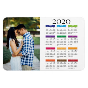 Íman Calendário de Fotos Personalizado Colorido 2020