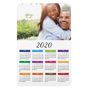 Íman Calendário de Fotos Personalizado Colorido 2020