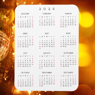 Íman Calendário de Geladeira Cozinha Preto Branco Ano C