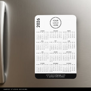 Íman Calendário de Ímã de Logo Empresarial 2026