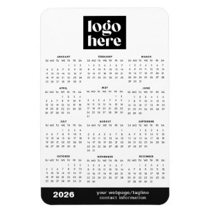 Íman Calendário de Ímã de Logo Empresarial 2026