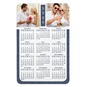 Íman Calendário de Imagens Magnéticas 2022 Foto Azul
