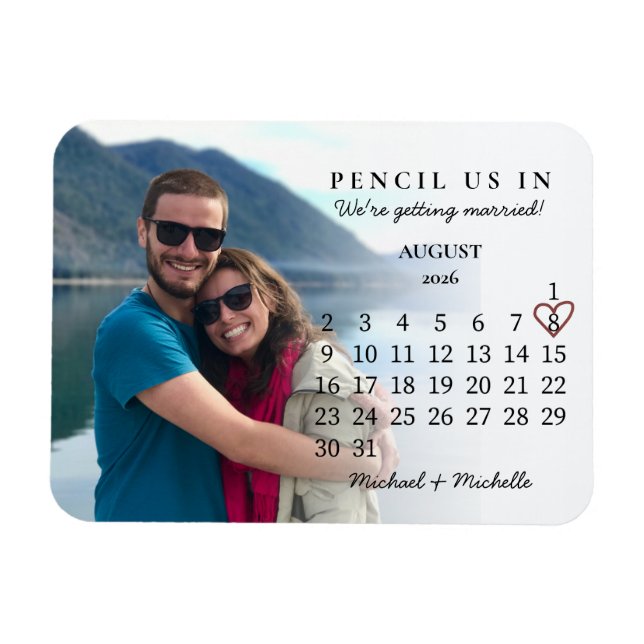 Íman Calendário de Marque a Data Agosto 2026 (Horizontal)