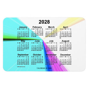 Íman Calendário de pontos de fuga 2028 por Janz 4x6 Mag