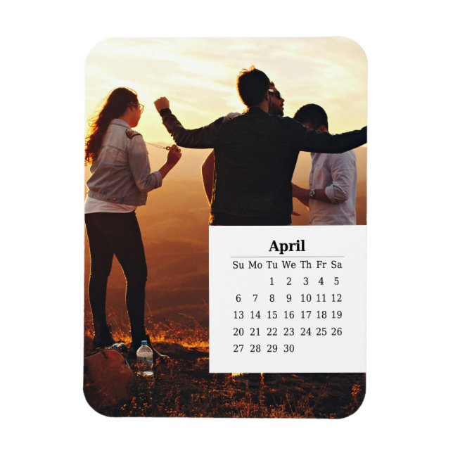 Íman Calendário de Sobreposição abril de 2025 (Vertical)