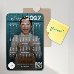 Íman Calendário de Tipografia Feliz 2023 Foto de Ano No