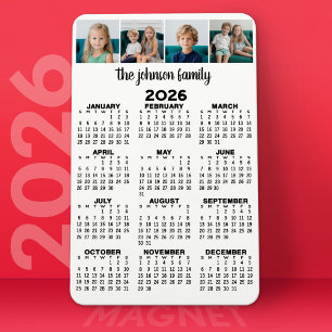 Íman Calendário de Visualização do cheio com 4 fotos