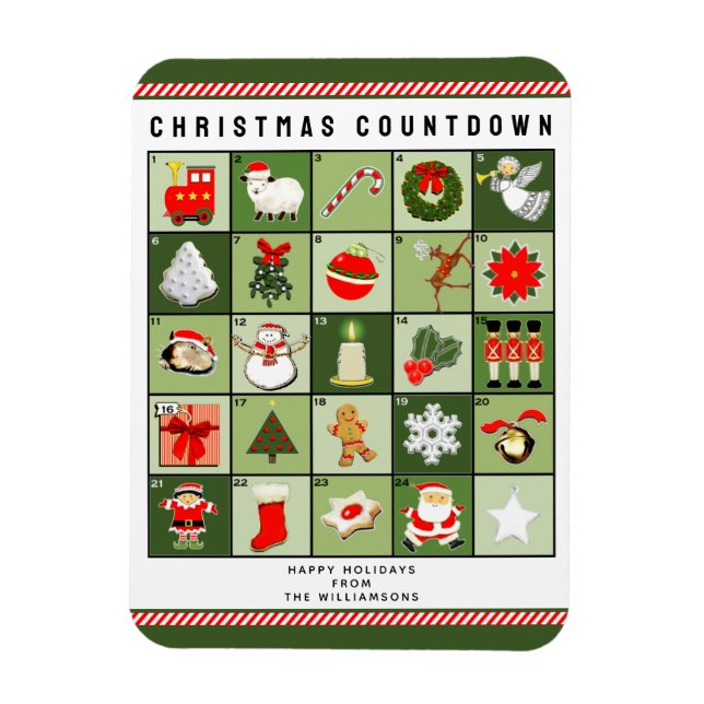 Íman Calendário do Advento de Natal (Vertical)