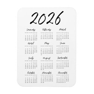 Íman Calendário do ano de cheio moderno de 2023