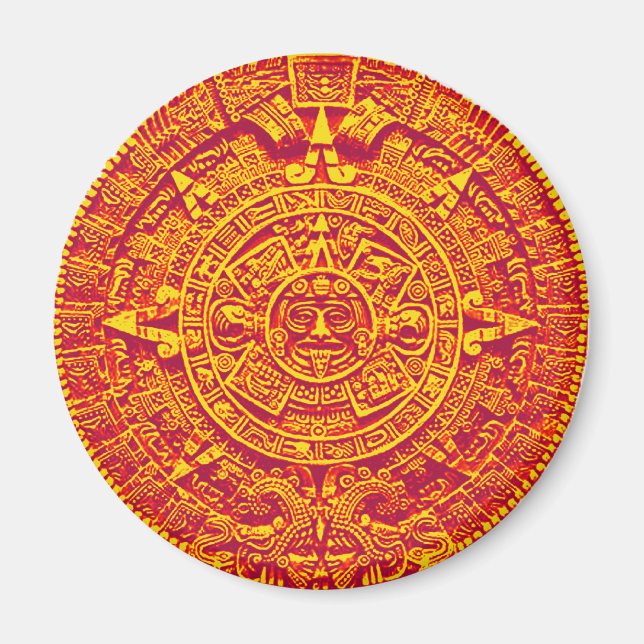 Íman Calendário do Aztec - ouro (Frente)