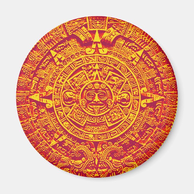 Íman Calendário do Aztec - ouro (Frente)