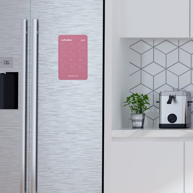 Íman Calendário do Cheio Rosa Rosa de Tendy 2024 (Criador carregado)