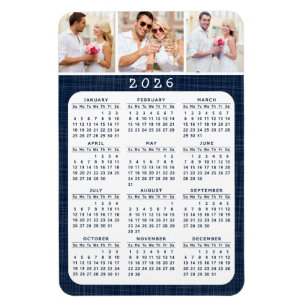 Íman Calendário do Fridge Azul do Marinho de Fotografi