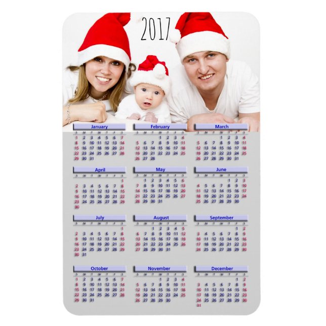 Íman Calendário do Magnet do Mini Frigorífico 2017 da F (Vertical)
