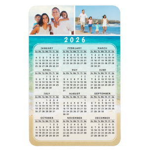 Íman Calendário do Magnet Fotográfico 2026 4x6 Ano de C