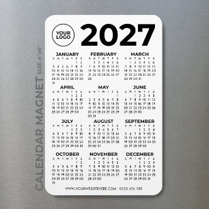 Íman Calendário Empresarial Logotipo Preto Simples Bási