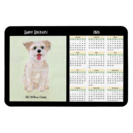 Íman Calendário Flexível Morkie 2026