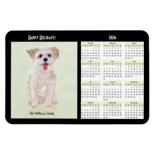 Íman Calendário Flexível Morkie 2026
