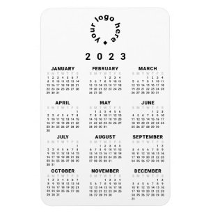 Íman Calendário geral 2023 com logotipo personalizado