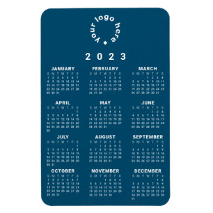 Íman Calendário geral 2023 com logotipo personalizado