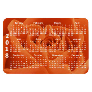 Íman Calendário Laranja Rosa 2018