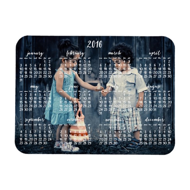 Íman Calendário Magnético Personalizado 2016 3x4 (Horizontal)
