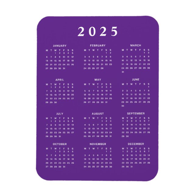 Íman Calendário Mensal 2025 (Vertical)
