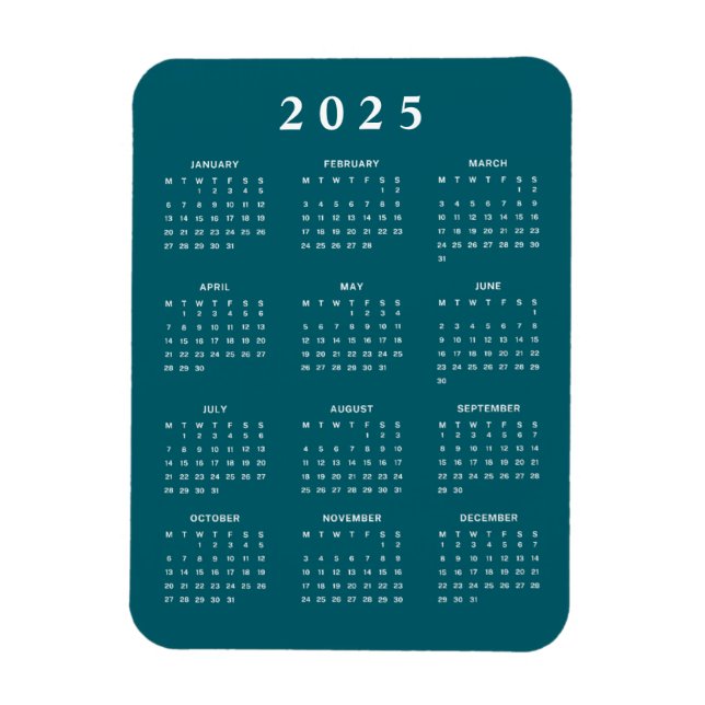 Íman Calendário Mensal 2025 (Vertical)