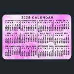 Íman Calendário Mensal 2025 Estrelas de Aquarela Rosa-R<br><div class="desc">Este ímã flexível do calendário mensal de 2025 anos mostra os dias da semana para cada mês em negrito preto com fundo rosa que tem efeito de aquarela e estrelas abstrato. Este design de 2025, bonito e fácil de ler, vai ajudá-lo a conquistar o ano novo e sempre ter a...</div>